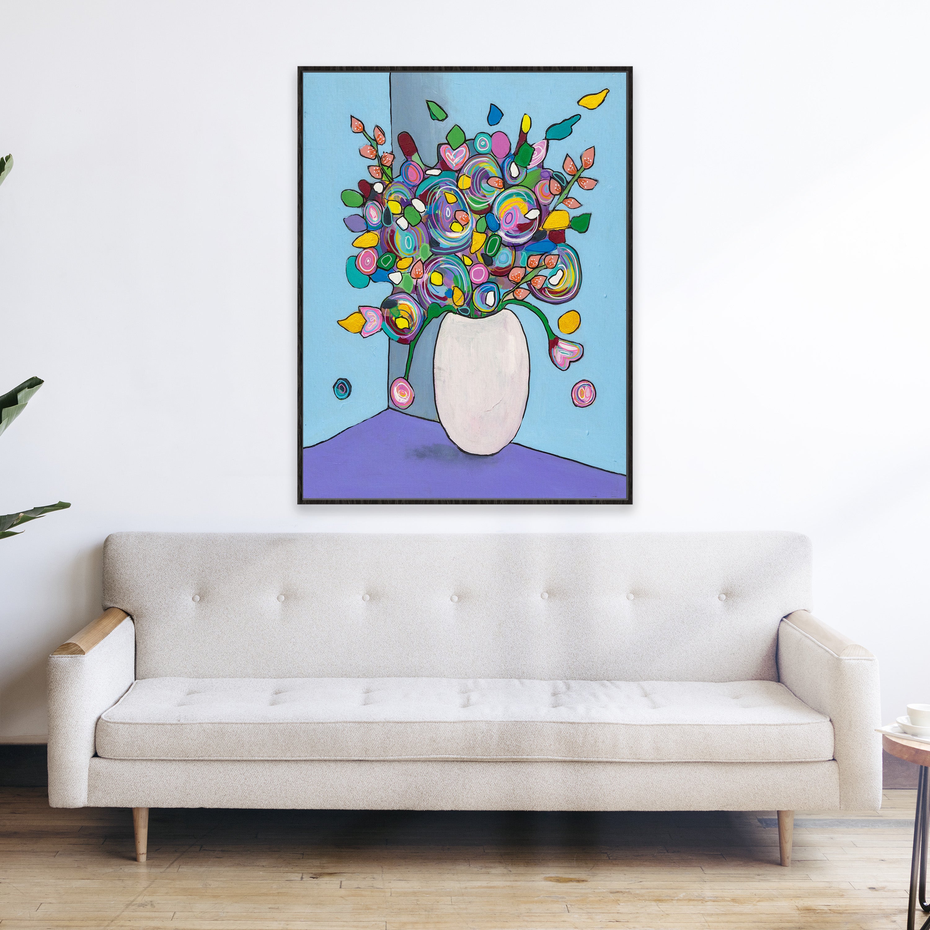 Quirky floral blue and lilac